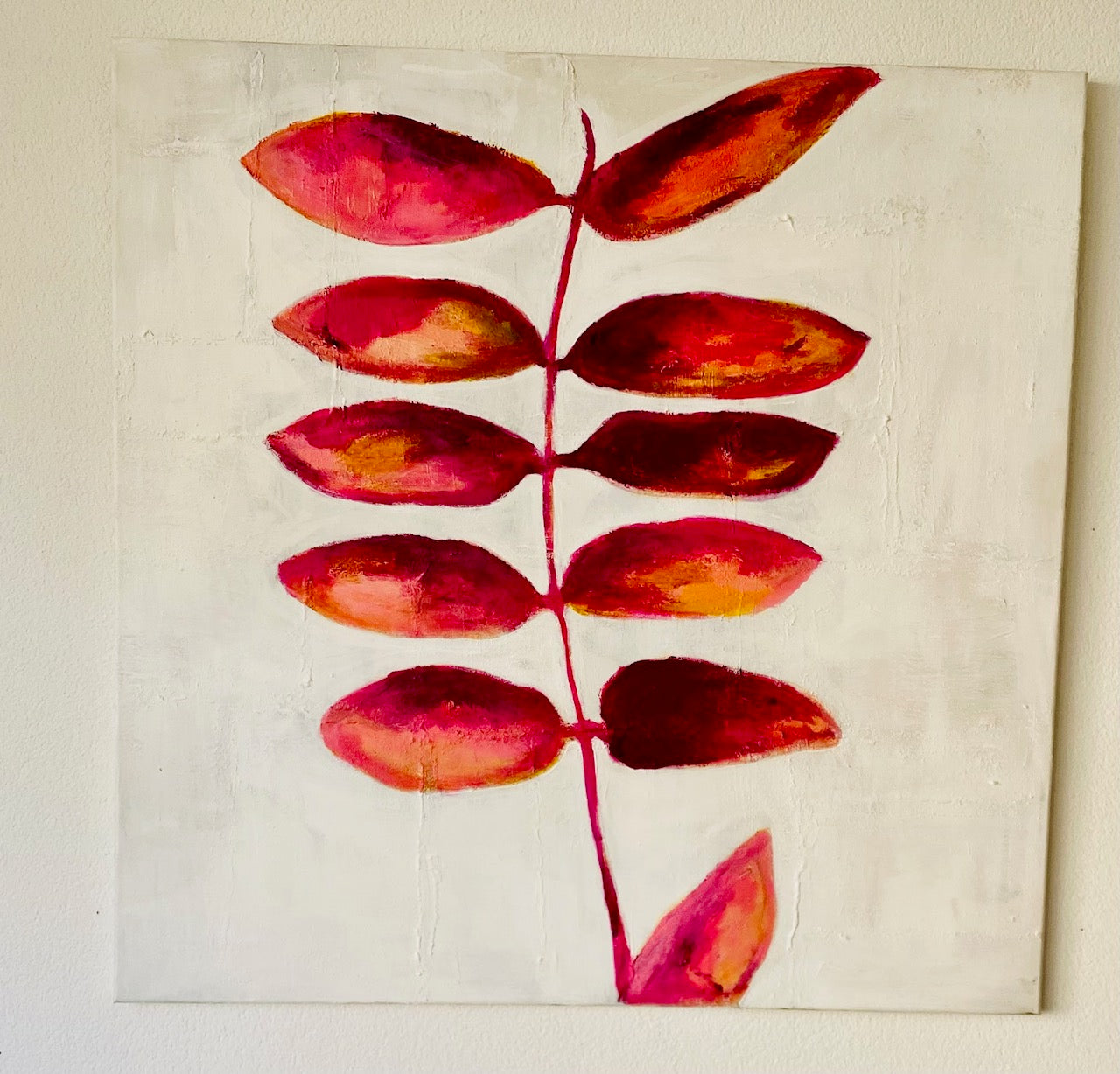 Schilderij Leaves Blue