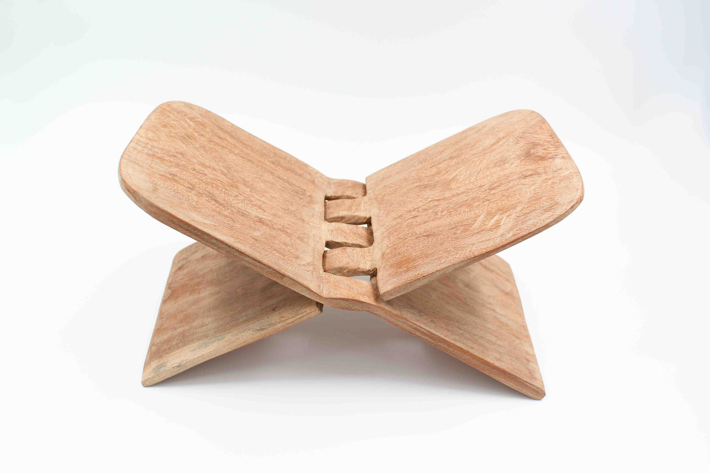 Boekensteun van teakhout, handgemaakt