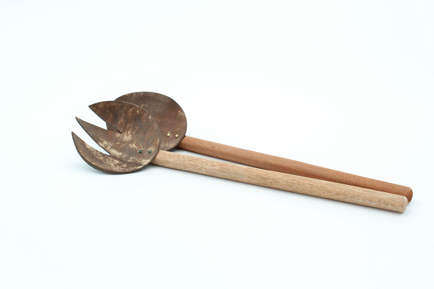 Handmade coconut wood salad servers