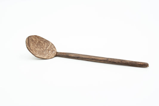 Handgemaakte lange houten lepel van kokoshout