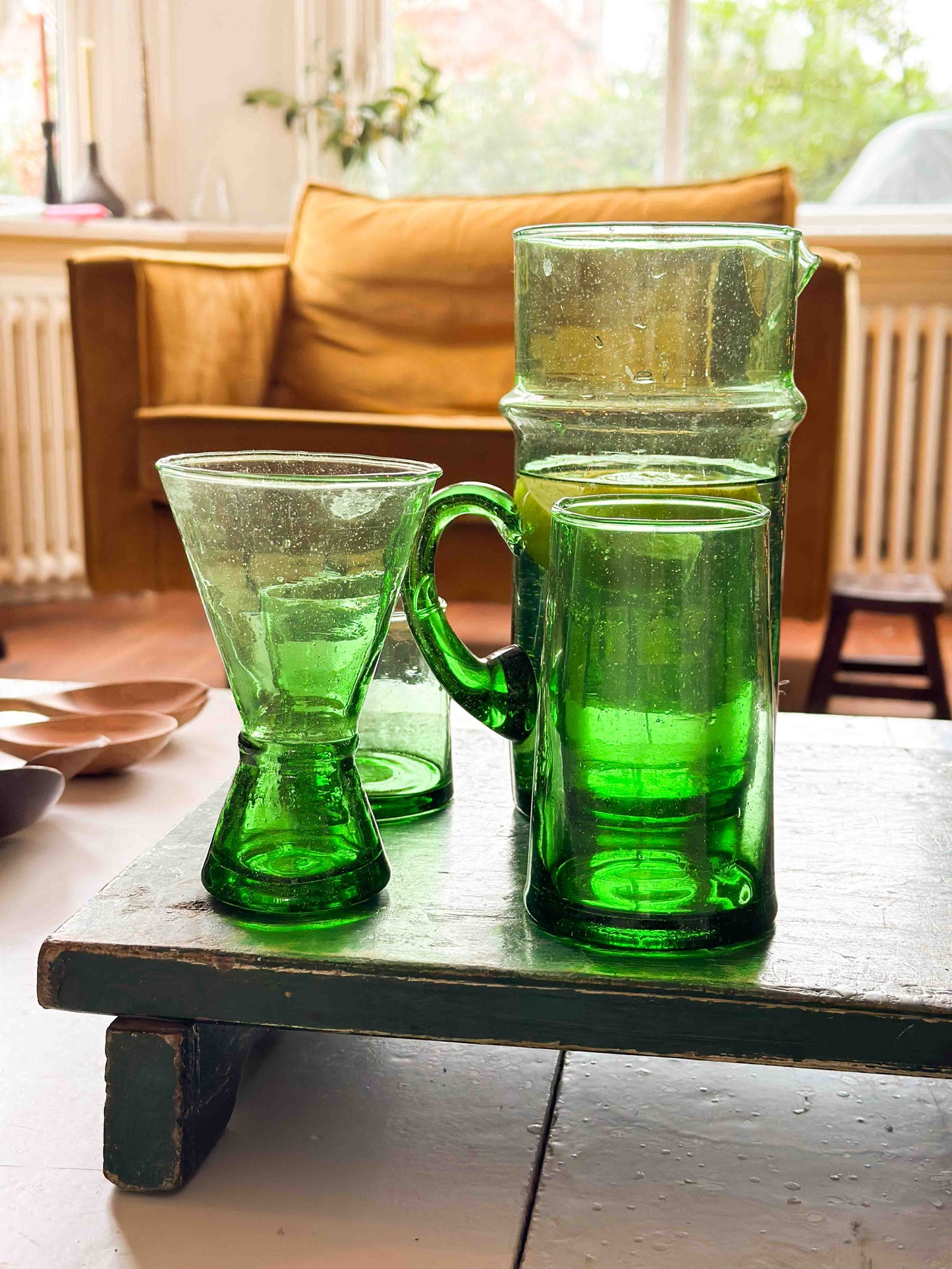 Beldi diabolo wijnglas groen gerecycled glas