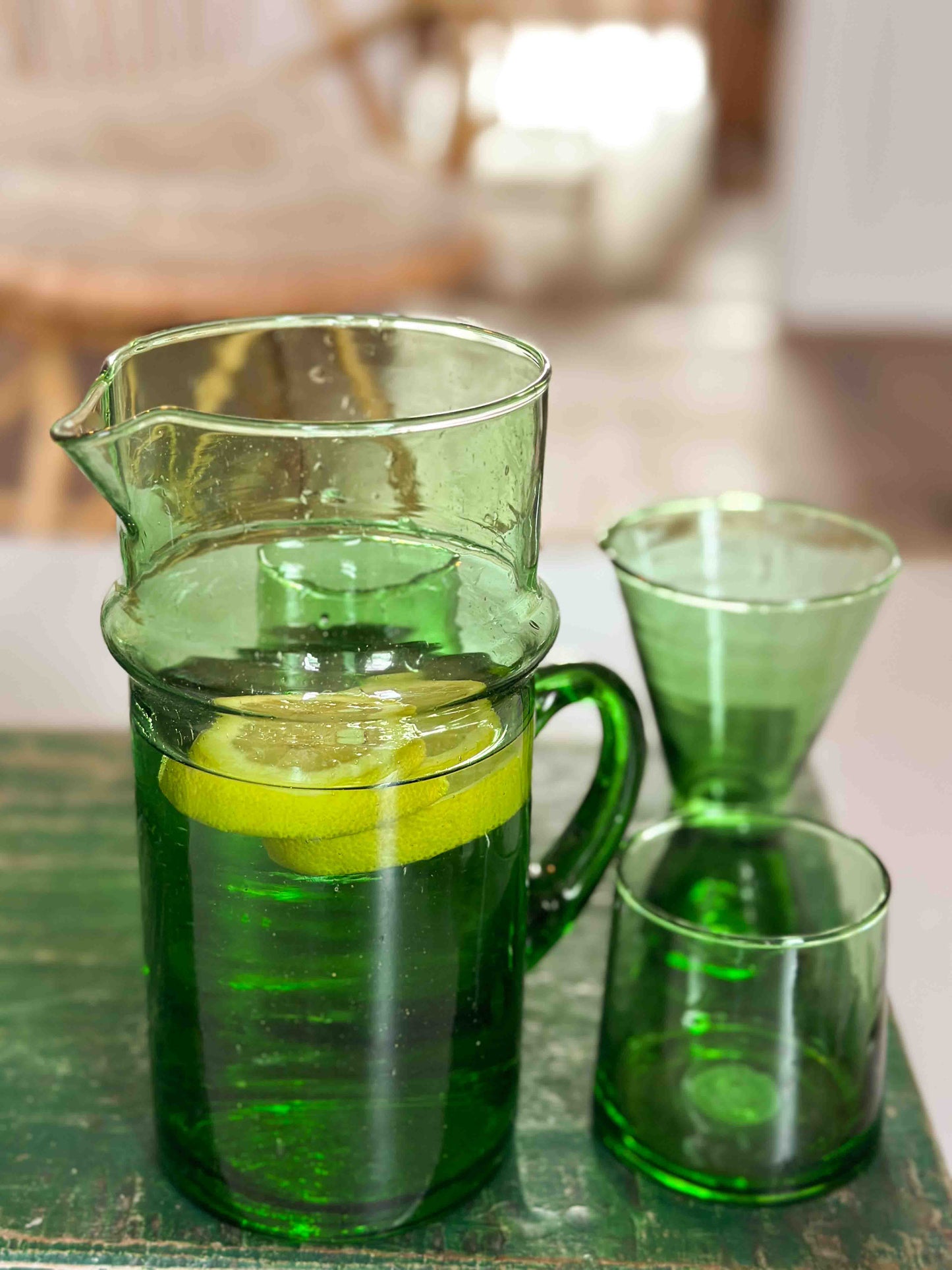 Beldi karaf groen gerecycled glas